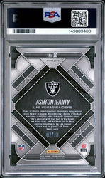 Graded 2025 Panini Prizm Ashton Jeanty #10 /10 Emergent Gold Prizm Rookie RC Football Card PSA 10 Gem Mint