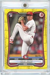 2026 Bowman Chase Burns #3 /75 Yellow Pattern Scorecard Rookie RC Baseball Card
