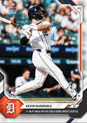 2026 Topps Now Kevin McGonigle #302 1st MLB Walk Off Hit Seals Series Win Vs Seattle Detroit Tigers Rookie RC Baseball Card (ONLINE ORDER ONLY)