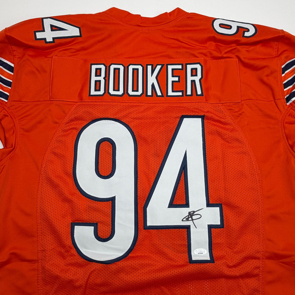 Autographed/Signed Austin Booker Chicago Orange Pro Cut Football Jersey JSA COA