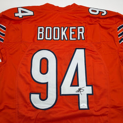 Autographed/Signed Austin Booker Chicago Orange Pro Cut Football Jersey JSA COA