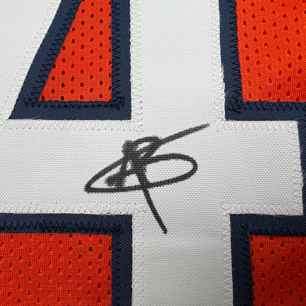 Autographed/Signed Austin Booker Chicago Orange Pro Cut Football Jersey JSA COA