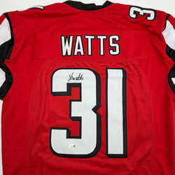 Autographed/Signed Xavier Watts Atlanta Red Pro Cut Football Jersey JSA COA