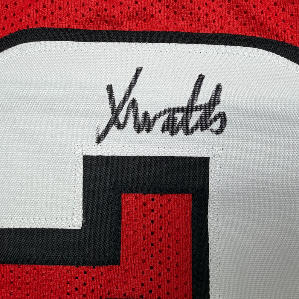 Autographed/Signed Xavier Watts Atlanta Red Pro Cut Football Jersey JSA COA