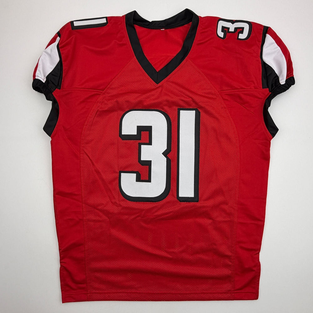 Autographed/Signed Xavier Watts Atlanta Red Pro Cut Football Jersey JSA COA