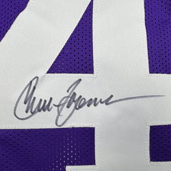 Autographed/Signed Chuck Foreman Minnesota Purple Football Jersey JSA COA
