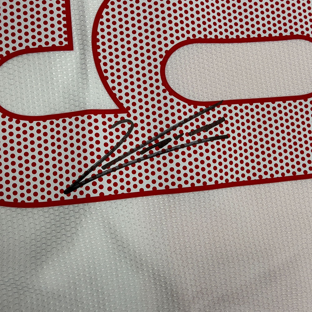 Autographed/Signed Robert Lewandowski Poland White Soccer Futbol Jersey Beckett BAS COA