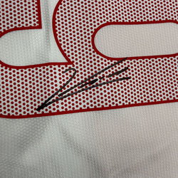 Autographed/Signed Robert Lewandowski Poland White Soccer Futbol Jersey Beckett BAS COA