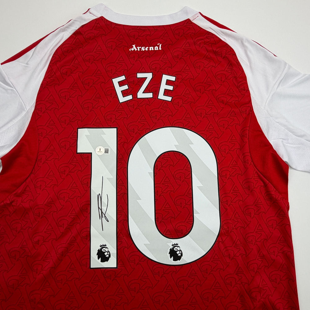 Autographed/Signed Eberechi Eze Arsenal Red Soccer Futbol Jersey Beckett BAS COA