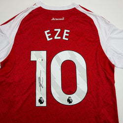 Autographed/Signed Eberechi Eze Arsenal Red Soccer Futbol Jersey Beckett BAS COA