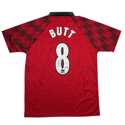 Autographed/Signed Nicky Butt Manchester United Red Soccer Futbol Jersey Beckett BAS COA