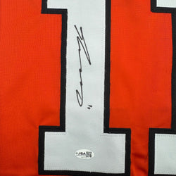 Autographed/Signed Travis Konecny Philadelphia Orange Hockey Jersey JSA COA