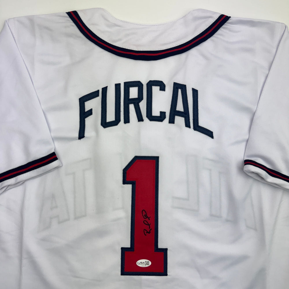 Autographed/Signed Rafael Furcal Atlanta White Baseball Jersey JSA COA