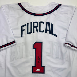 Autographed/Signed Rafael Furcal Atlanta White Baseball Jersey JSA COA