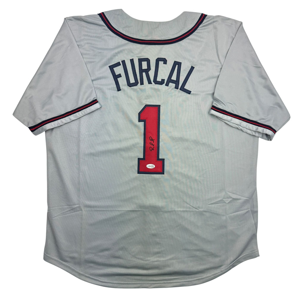 Autographed/Signed Rafael Furcal Atlanta Grey Baseball Jersey JSA COA
