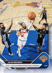 2025 Topps Now Jalen Brunson #337 36 Points + Clutch 4th Quarter Powers Historic Finals Comeback New York Knicks Basketball Card (ONLINE ORDER ONLY)