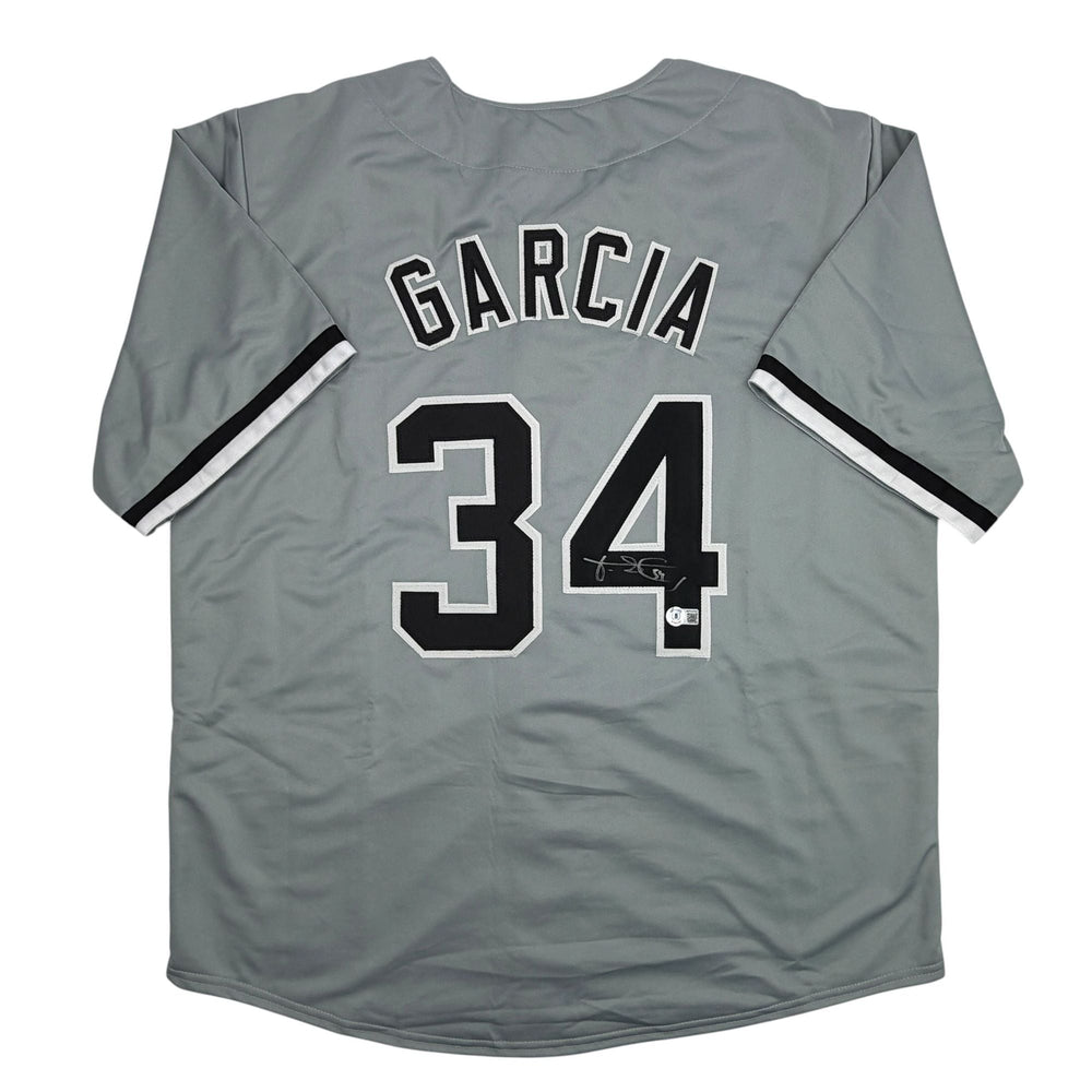 Autographed/Signed Freddy Garcia Chicago Grey Baseball Jersey Beckett BAS COA