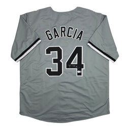 Autographed/Signed Freddy Garcia Chicago Grey Baseball Jersey Beckett BAS COA