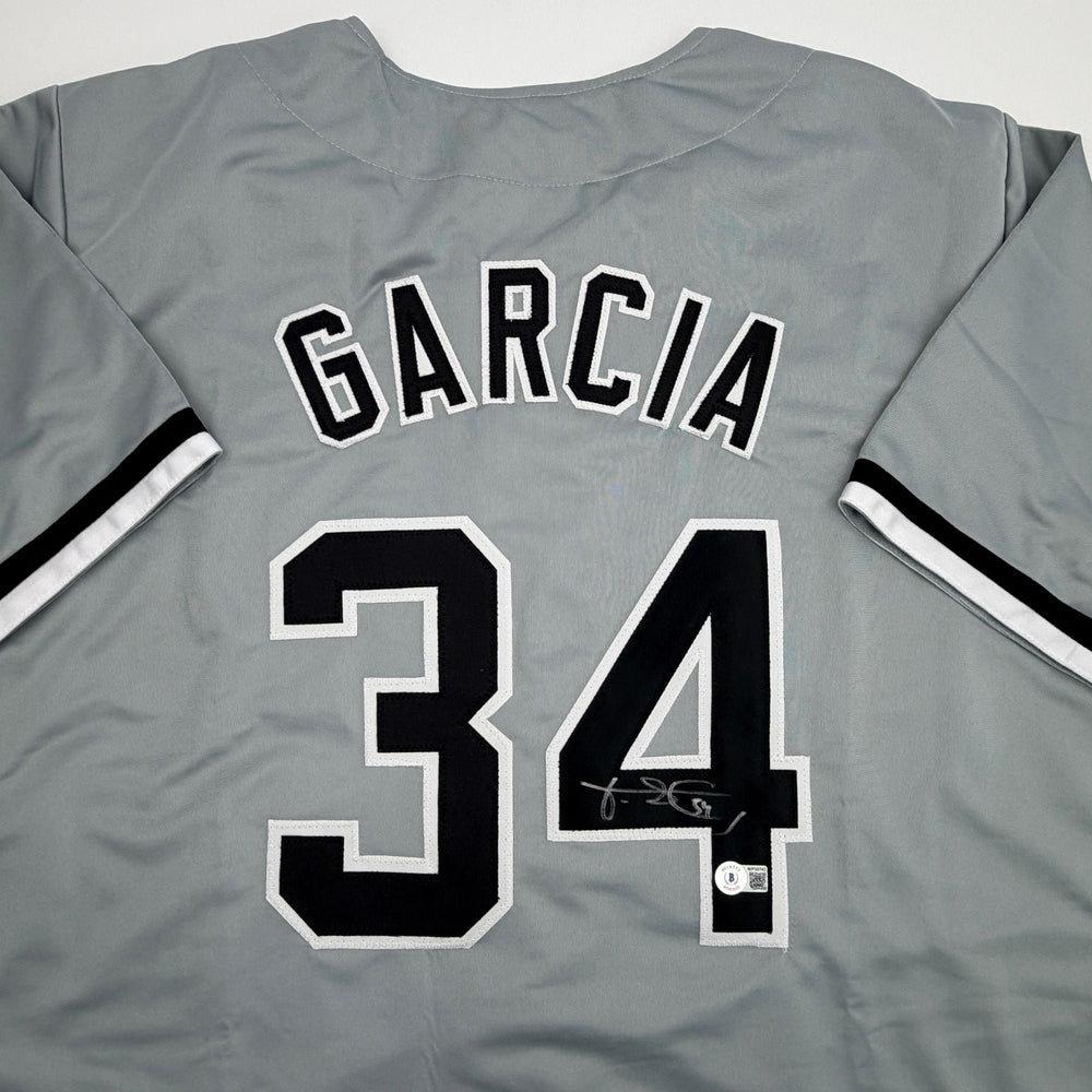 Autographed/Signed Freddy Garcia Chicago Grey Baseball Jersey Beckett BAS COA