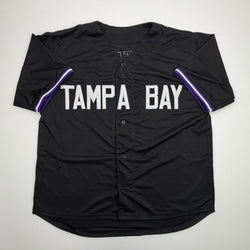 Autographed/Signed Nick Martinez Tampa Bay Black Baseball Jersey Beckett BAS COA