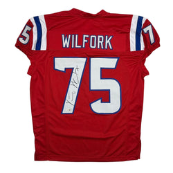 Autographed/Signed Vince Wilfork New England Red Retro Pro Cut Football Jersey JSA COA