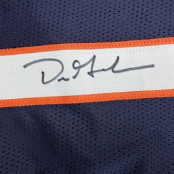 Autographed/Signed Dre Greenlaw Denver Blue Football Jersey Beckett BAS COA