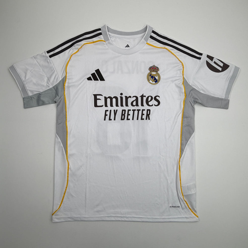 Autographed/Signed Gonzalo Garcia Real Madrid White Soccer Futbol Jersey Beckett BAS COA (ONLINE ORDER ONLY)
