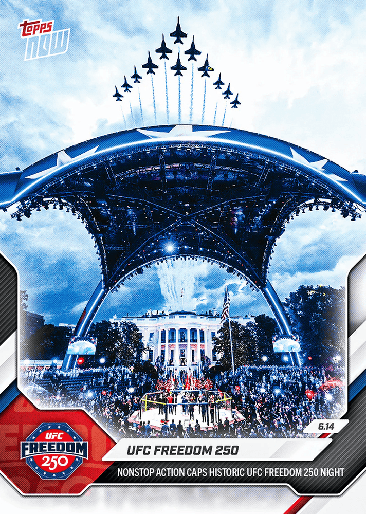 2026 Topps Now UFC 250 Freedom #24 Nonstop Action Caps Historic UFC Freedom 250 Night UFC Mixed Martial Arts Card (ONLINE ORDER ONLY)