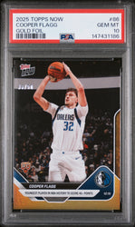 Graded 2025 Topps Now Cooper Flagg #86 Gold Foil /50 Rookie RC Basketball Card PSA 10 Gem Mint