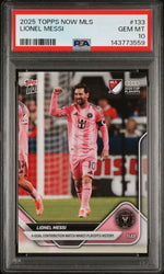 Graded 2025 Topps Now MLS Lionel Messi #133 4 Goal Contribution Makes Playoffs History Soccer Card PSA 10 Gem Mint