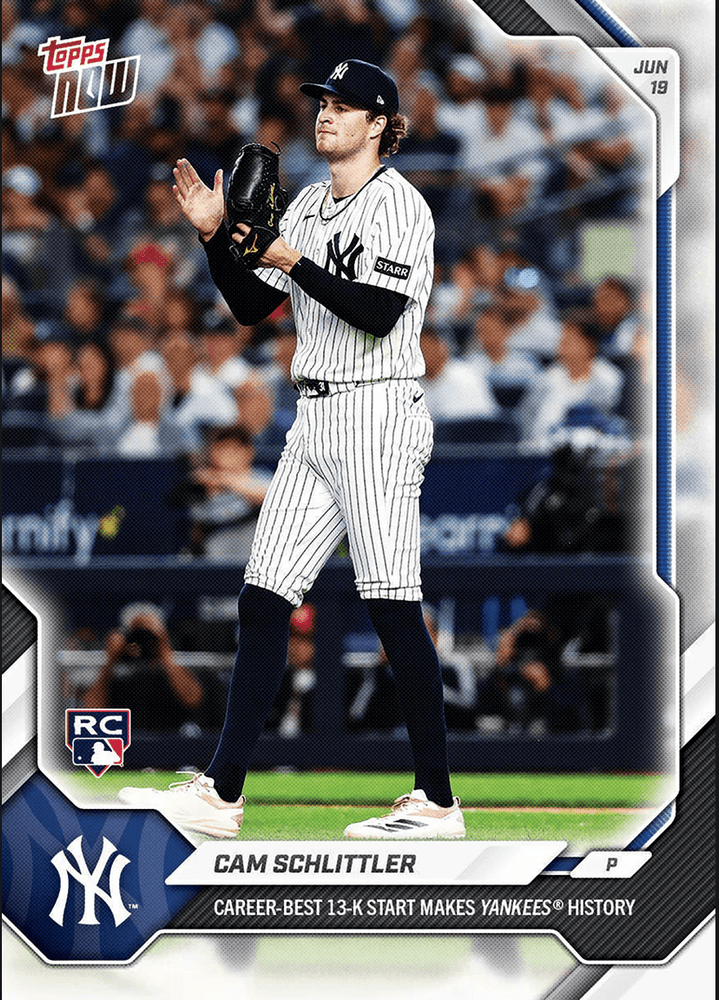 2026 Topps Now Cam Schlittler #355 Career Best 13K Start Makes Yankees History New York Yankees Rookie RC Baseball Card (ONLINE ORDER ONLY)