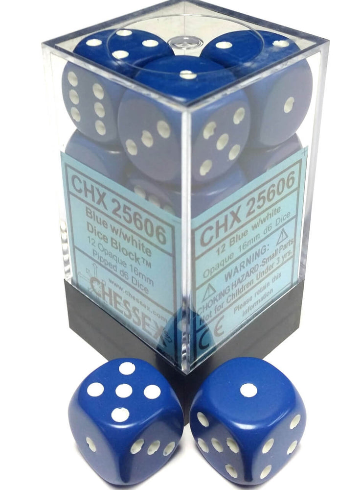 Opaque: 16mm D6 Light Blue/White(12)