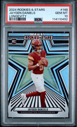 Graded 2024 Panini Rookies & Stars Jayden Daniels #148 Longevity Rookie RC Football Card PSA 10 Gem Mint