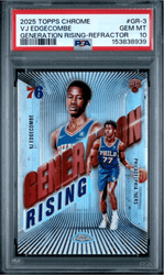 Graded 2025 Topps Chrome VJ Edgecombe #GR3 Generation Rising Refractor Rookie RC Basketball Card PSA 10 Gem Mint