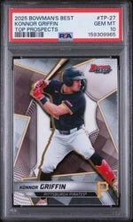 Graded 2025 Topps Bowman's Best Konnor Griffin #TP27 Top Prospects Rookie RC Baseball Card PSA 10 Gem Mint