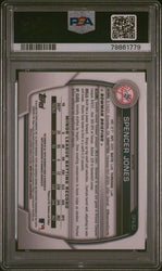Graded 2023 Topps Bowman Chrome Spencer Jones #CPASJ Chrome Prospects Auto Refractor /499 1st Bowman Rookie RC Baseball Card PSA 10 Gem Mint
