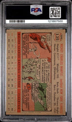 Graded 1956 Topps Mickey Mantle #135 Gray Back Baseball Card PSA 3 Very Good
