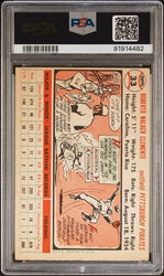 Graded 1956 Topps Roberto Clemente #33 White Back Baseball Card PSA 5 Excellent