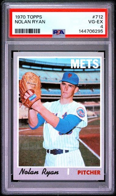 Graded 1970 Topps Nolan Ryan #712 Baseball Card PSA 4 Very Good-Excellent