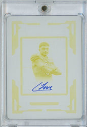2025 Panini National Treasures Colston Loveland #RSFPCLD Printing Plate Auto 1/1 Rookie RC Football Card
