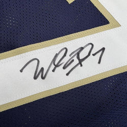 Framed Autographed/Signed Will Fuller 35x39 Notre Dame Blue College Football Jersey JSA COA