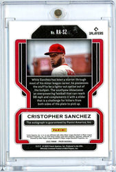 2022 Panini Prizm Cristopher Sanchez #RASZ Rookie Autographs Auto Rookie RC Baseball Card