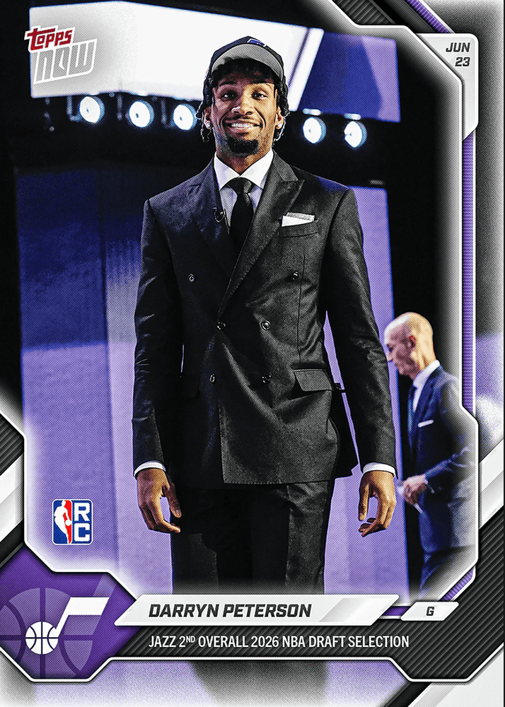 2026 Topps Now Darryn Peterson #DPET Jazz 2nd Overall 2026 NBA Draft Selection Utah Jazz Rookie RC Basketball Card (ONLINE ORDER ONLY)