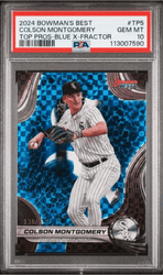 Graded 2024 Topps Bowmans Best Colson Montgomery #TP5 Top Prospects Blue Xfractor /150 Rookie RC Baseball Card PSA 10 Gem Mint