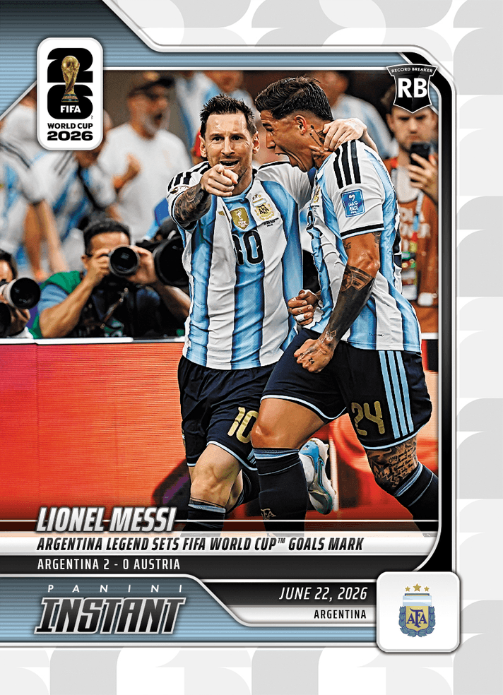 2026 Panini Instant FIFA World Cup Lionel Messi #88 Argentina Legend Sets FIFA World Cup Goals Mark Argentina Soccer Card (ONLINE ORDER ONLY)