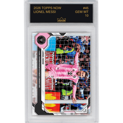 Graded 2026 Topps Now Lionel Messi #45 3 Goal Contribution Match Powers Comeback Win Inter Miami Soccer Card HOFSM 10 Gem Mint