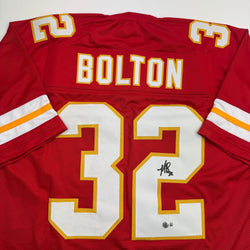 Autographed/Signed Nick Bolton Kansas City Red Football Jersey Beckett BAS COA