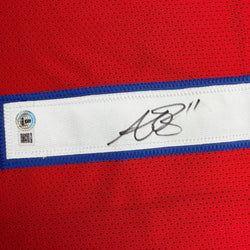 Autographed/Signed AJ A.J. Brown New England Red Football Jersey Beckett BAS COA