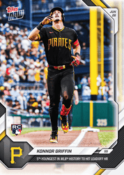 2026 Topps Now Konnor Griffin #379 5th Youngest in MLB History to Hit Leadoff Home Run Pittsburgh Pirates Rookie RC Baseball Card (ONLINE ORDER ONLY)