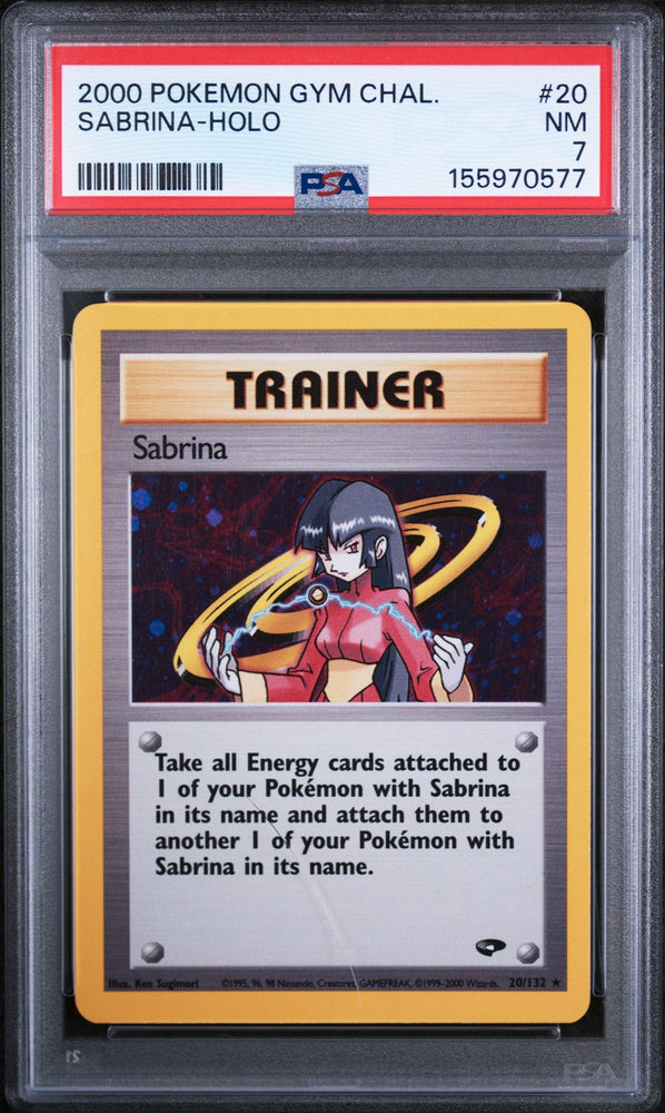 Graded 2000 Pokemon Gym Challenge Sabrina-Holo #20 Trading Card Game PSA 7 Near Mint